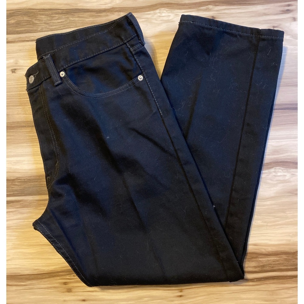 Levis 505 Regular Fit Black Jeans Mens 36x29 Straight Leg Denim Pants 00505-0260